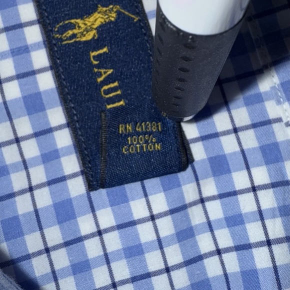 Ralph Lauren LOT OF THREE Mens Shirts Large Blue Checkered Long Sleeve Button Up - Picture 13 of 13